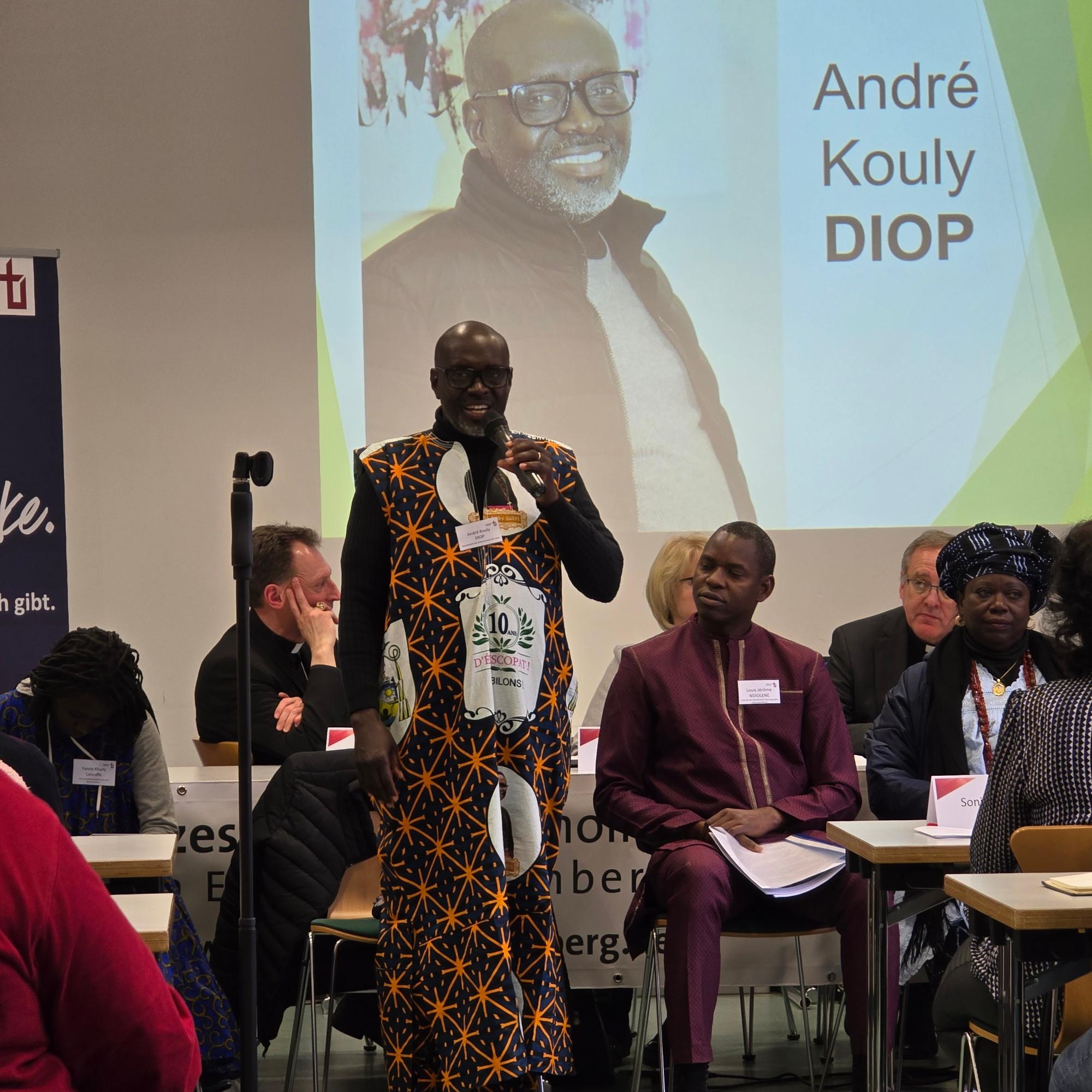 Andre_Kouly, der Vorsitzende des Diözesanrats im Bistum Thiès stellte die Laienarbeit im Senegal vor.